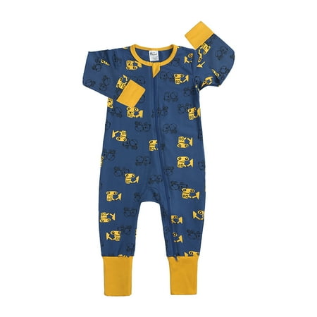 

Baby Boys Bodysuits Boys Girls Baby Sleep Play Pajamas Romper Jumpsuit Printed Clothing Cotton One-Piece Romper Zip Front Outfits