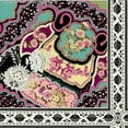 thumbnail image 6 of Chiffon Printed Jolina Print Fabric Sheer Paisley Rose Sewing Dressmaking Chiffon (AQUA/GREEN, HalfaYard), 6 of 6