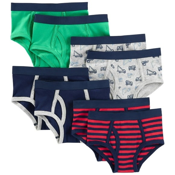 Simple Joys by Carter's Boys' 8-Pack Underwear, Multicolor/Stripe/Trucks, 4-5
