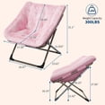thumbnail image 4 of Yeshouse Sillón plegable extragrande y cómodo, con acento de piel sintética, para leer y relajarse, con estructura de metal, ideal para sala de estar, dormitorio y dormitorios, 4 of 9