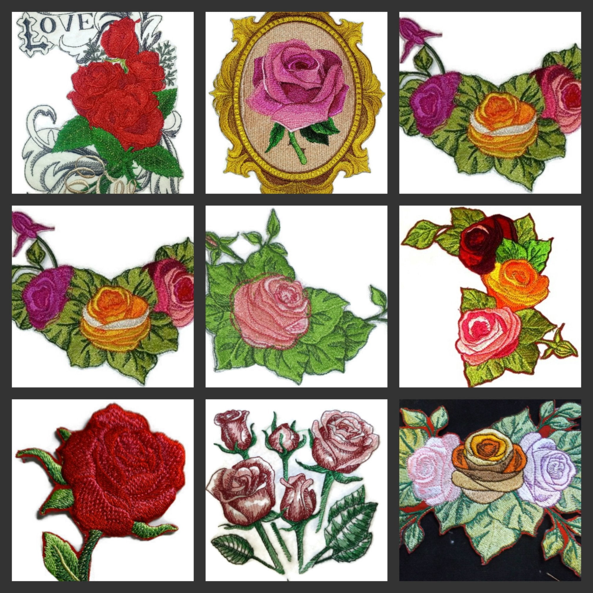 Custom Romantic Rose [Beautiful Rose] Embroidered Iron on/Sew Patch (4.5" x 4.5") [Made in USA]