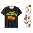 thumbnail image 6 of Family Matching Halloween Pajamas Set - 2 piece Pumpkin Short Sleeve Top & Pants Sleepwear,Halloween Night Pjs for Family Matching Holiday Party Outfit for M Pjs, 6 of 8