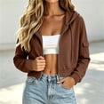 thumbnail image 6 of Bovxnpu Womens Zip Up Hoodies Oversized Sweatshirts Hooded Drawstring Long Sleeve Sweatshirt Zipper Pocket Casual Coat Fall Outfits, 6 of 9