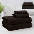 thumbnail image 3 of GLAMBURG Ultra Soft 6 Pack Cotton Towel Set, Contain 2 Bath Towels 28x55 inches, 2 Hand Towels 16x24 inches & 2 Wash Coths 12x12 inches, Compact Lightweight Quickdry Towel Set for Everyday use- Brown, 3 of 8