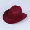 thumbnail image 3 of Yunliwuli Women Men Western Cowboy Hat, Retro Vintage Jazz Hat Autumn Winter Wide Brim Adult Bull Hat, 3 of 7