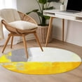thumbnail image 5 of Yellow Gray Round Area&nbsp;Rug 3ft Graffiti Art Mottled Color Block Geometric Modern Non-Slip&nbsp;Washable Circle Rugs Soft Felt Indoor Floor Mat for Bedroom Kitchen Living Room Bathroom, 5 of 9