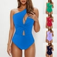 thumbnail image 5 of Feimerou One Shoulder One Piece Swimsuits for Women Tummy Control Bathing Suits Sexy High Waisted Cutout Full Coverage Swimwear, 5 of 5