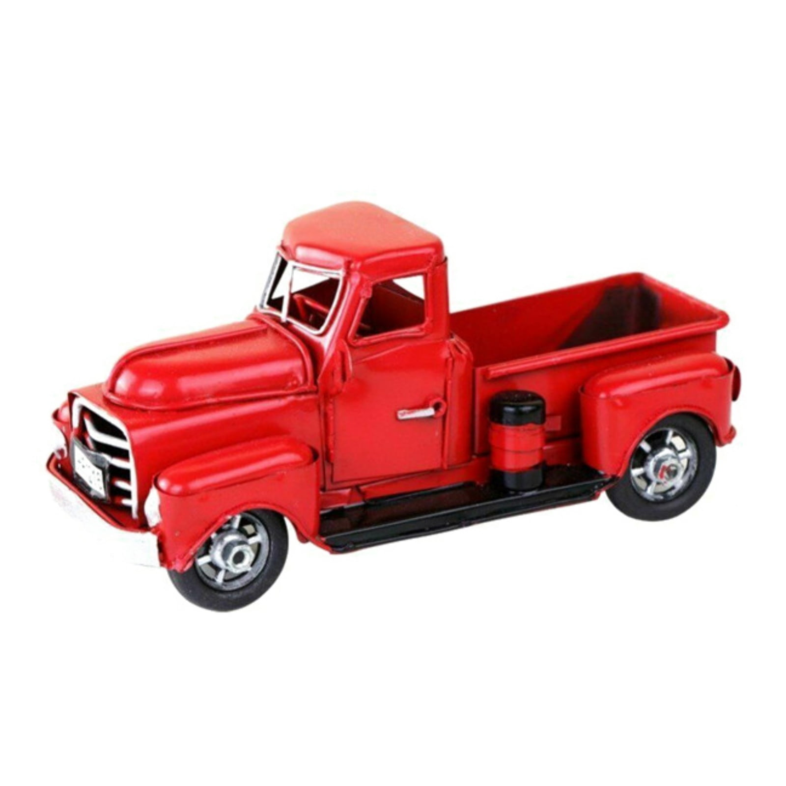 Red Christmas Truck,Christmas Farmhouse Red Truck Decor,Vintage Red Metal Pickup Truck Car Model