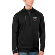 Men's Antigua Black D.C. United Generation Quarter-Zip Pullover Jacket