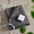 thumbnail image 4 of Cozy Comfort 100% Cotton Blankets Twin-XL Dark Grey - Waffle Weave Blankets for All Seasons, 66x90 inches, 4 of 6