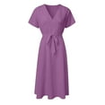 thumbnail image 3 of HERESOM Sun Dresses for Women Plus Size Women's Fashion Sexy Vintage V Neck Short Sleeve Dresses, 3 of 4
