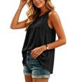 thumbnail image 5 of Women's Summer Tops Boho Tank Tops Crewneck Sleeveless Shirts Casual Flowy Lace Swiss Dots Blouses Trendy Clothing, 5 of 7