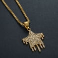 thumbnail image 2 of Drip Star Pendant Necklace 14K Yellow Gold Bling Cubic Zircon Men's Hip Hop Jewelry, 2 of 7