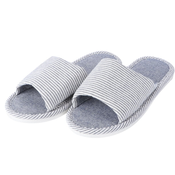 1 par de pantuflas de casa Four Seasons con suela gruesa y antideslizantes de lino (café)