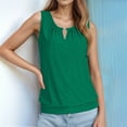 thumbnail image 4 of MIXUE Tank Top for Women Summer Solid Color Fashion Casual Court Lock Round Neck Sleeveless Camisole Vest Holiday Wear,Green,L, 4 of 8