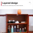thumbnail image 3 of Wind Retro Old Wooden Desktop Double Layer Storage Cabinet Drawer Type Cosmetic Storage Box Perfume Storage Cabinet,1 x Storage Cabinet, 3 of 8