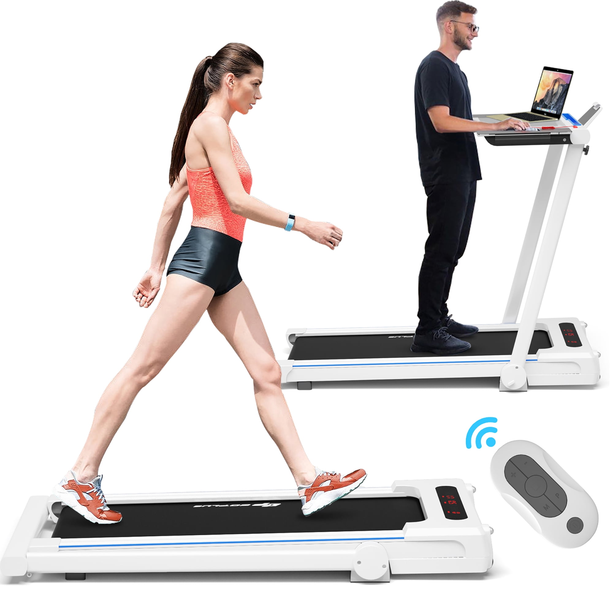 3.25HP-Treadmill Electric Folding Running Machine w/12" HD Touchscreen&APP wifi, 