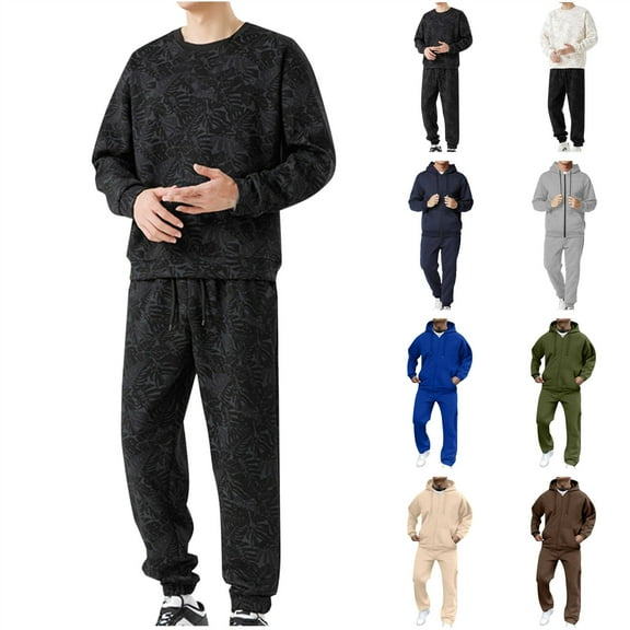 QATAINLAV Mens Tracksuit 2 Piece Athletic Sweatsuits Casual Long Sleeve Pullover Tops Matching Cinch Bottom Joggers Pants Sets, Beige, XL