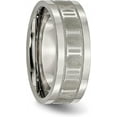 thumbnail image 5 of Chisel Titanium Satin Center 8.2mm Roman Numerals Flat Band - Ring Size 7.0, 5 of 8