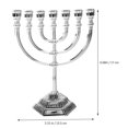 thumbnail image 2 of Israel Menorah Temple 7-Branch Portavelas Candelabro Retro Portavelas HOMEMAXS MX16063851, 2 of 5