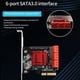 thumbnail image 3 of Tarjeta de Expansión PCIe 4x A 6 Puertos SATA3.0 de 6 Gbps, Adaptador PCIe A , ASM1166 para HDD/SSD con Soporte de 8 cm/12 cm, 3 of 5
