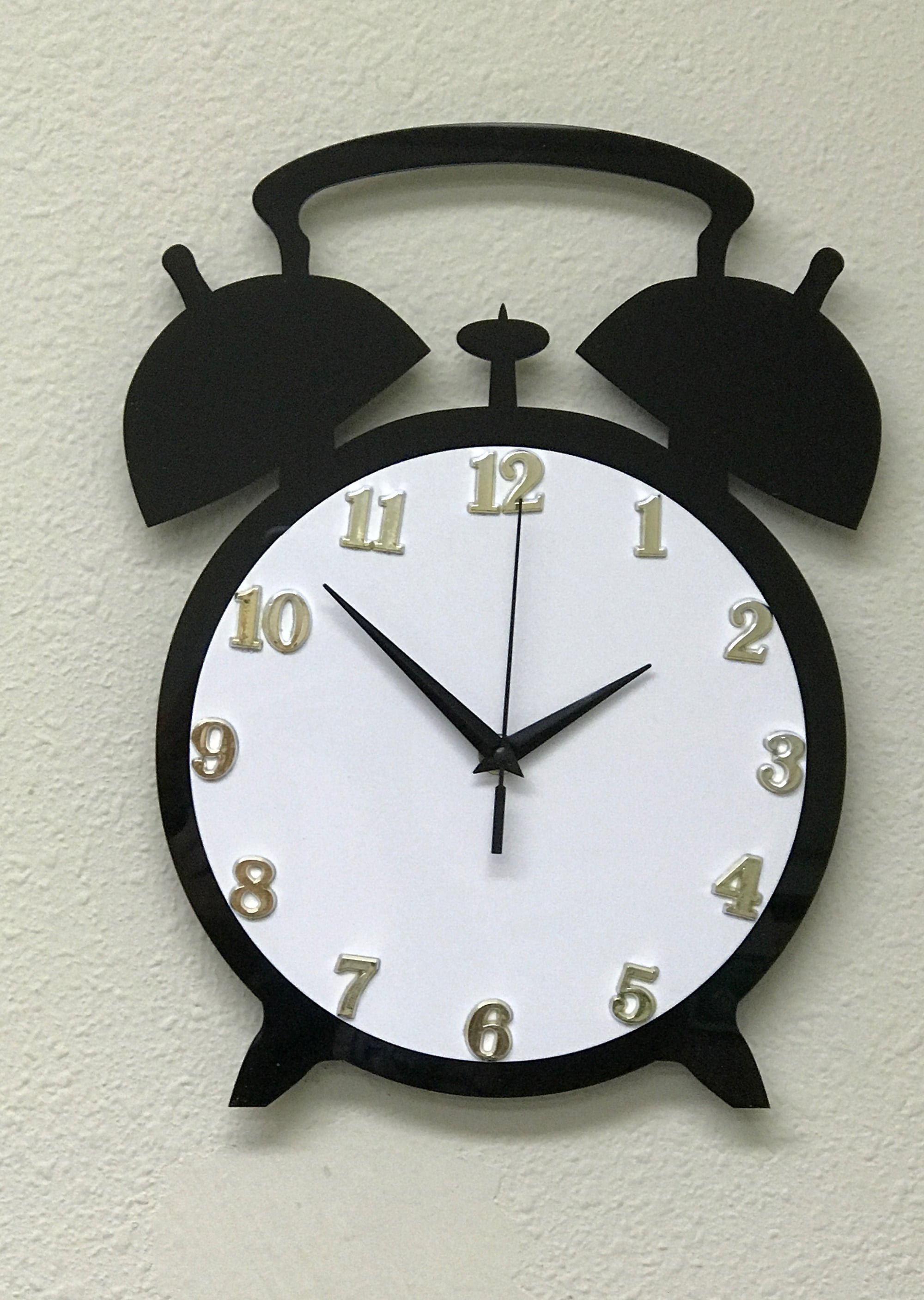 Novelty Alarm Clock in Acrylic Material. Desktop or wall Mount