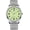 Green White, variant on Easy-to-Read Men’s Quartz Watch Large Numbers Luminous Elastic Strap Stainless Steel Stretch Band Waterproof Watches