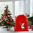 thumbnail image 5 of Christmas Gift Bag, Drawstring Flannel Bag, Red Christmas Candy Packaging Bag with Snowman Pattern, 7.87x5.91 Inch Small Christmas Gift Bag, Soft Durable Cloth Material, 5 of 7