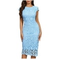 thumbnail image 2 of Sakmal Blue Women's Dresses Bodycon Sheath Long Curvy Dress Lace Sleeveless Sexy Dresses for Women, 2 of 9