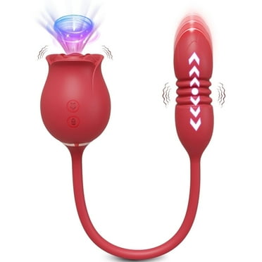 Xbonp 2 in 1 Rose Sucking Vibrator for Women with Thrusting G-Spot Vibrator Vibrating