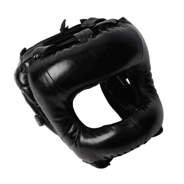 Casque de Boxe, Protection de Tête de Boxe à Crochets et Boucles Noir pour Adultes pour Entraînement