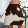 thumbnail image 2 of Rustic faux fur cowhide style Mini Skirt summer clothes elegant skirts for women 90s vintage clothes skorts for women, 2 of 6