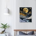 thumbnail image 4 of Nawypu Abstract Moon&Mountain Framed Wall Art decor, Landscape Kitchen Office Pictures Canvas Wall Art with Black Frame Bathroom Canvas Prints Wall Paintings Modern Artwork for Living Room Bedroom, 4 of 5