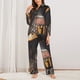 thumbnail image 2 of Balery Graffiti Cool Duck Conjunto de Pijama con Estampado para Mujer, Conjunto de Dos Piezas con Manga Larga, Ropa de Dormir Suave con Bolsillos, Pijamas Cómodos-Small, 2 of 7
