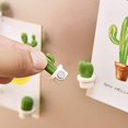thumbnail image 1 of Cribun Hot Seller 6pcs Cute Succulent Plant Magnet Button Cactus Refrigerator Message Sticker Magn (White), 1 of 7