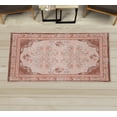 thumbnail image 1 of Rose Decorative Rug, Vintage Boho Oriental Culture Style Pattern of Swirling and Curlicue Flowers, Quality Carpet for Bedroom Dorm and Living Room, 6 Sizes, Peach Rust Salmon, by Ambesonne, 1 of 1