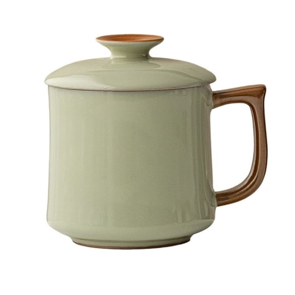 Ceramic Mug with Lid & Handle Coffee Cup Home Office Use Tea Latte Cappuccino Cocoa Milk