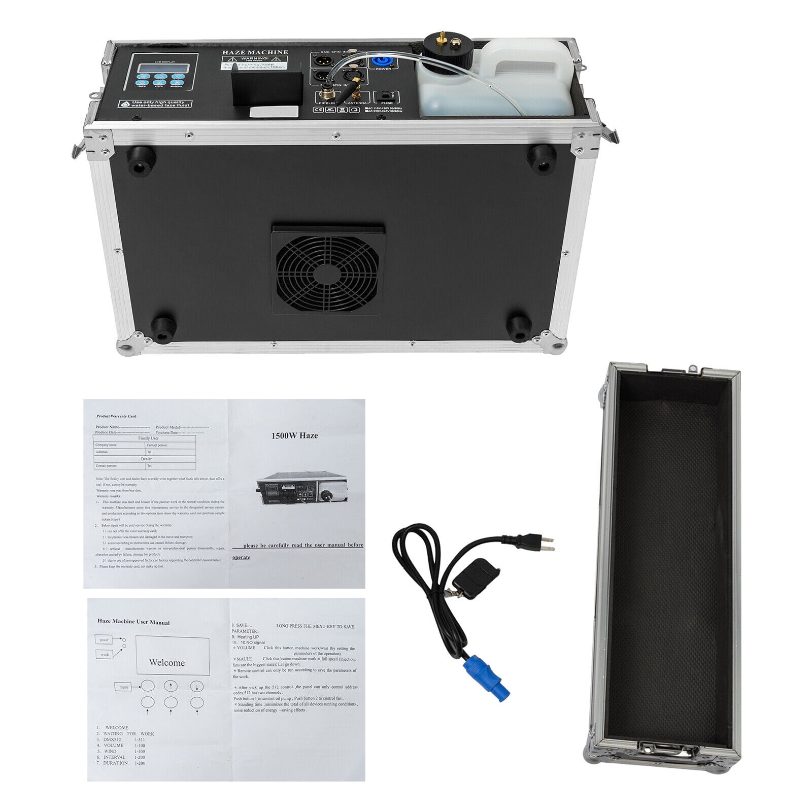 1500W Stage Effect Machine for Party, Wedding, Club, Photography, Dense Fog Output with Heating Block Tech, 3L Large Capacity Haze Machine, AC 110-130V