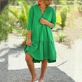 thumbnail image 2 of Dresses for Women Plus Size Fashion Fashion Casual Solid Color V-neck Linen Long Dress Maxi Beach Dresses, 2 of 4