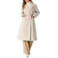 thumbnail image 2 of INSPIRE CHIC Double Breasted Coat for Women's Notched Lapel Collar Classic Winter Overwear, 2 of 5