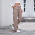thumbnail image 5 of Bovemsi Wide Leg Pants Woman Women Striped Cotton Pajama Casual Plaid Trousers Beach Bottoms With Pockets Travel Pants, 5 of 9