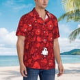thumbnail image 3 of Yiaed Playful Red Cartoon Faces Print Hawaiian Shirt for Men Short Sleeve Button Down Shirts Beach Shirts for Men,Large, 3 of 7