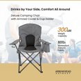 thumbnail image 2 of ARROWHEAD OUTDOOR Folding Camping Quad Chair w/ Cooler, Cup-Holder, Carrying Bag, Shoulder Strap, Gray, 2 of 7