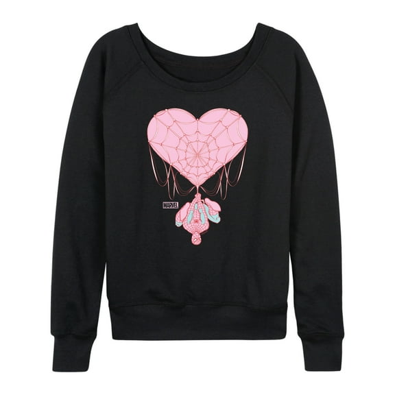 Marvel Spider-Man - Valentine Heart Web - Women's French Terry Pullover Sweatshirt