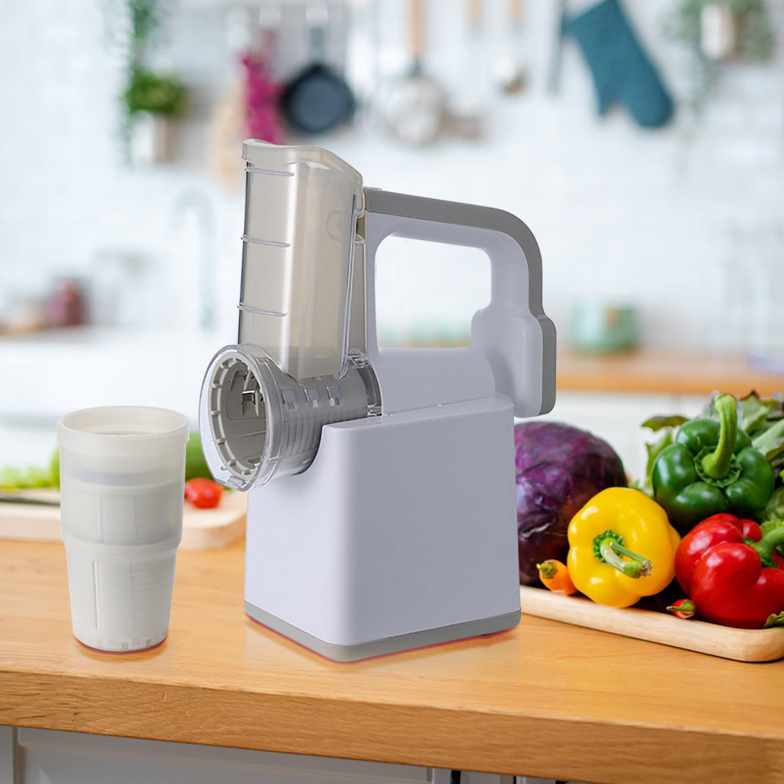 Multicolor Electric Vegetable Chopper with Holder Tray, Multi-Functional Electric Vegetable Cutter Cheese Slicer Shredding, Vegetable Slicer Food Processor, Veggie Food Cutter, Useful Kitchen Gadget