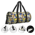 thumbnail image 3 of Fotbe Sicilian Style Bolsa Deportiva de Lona Plegable con Estampado, Bolsa de Gimnasio con Bolsillo Seco/Húmedo, Bolsa de Viaje Ultraligera de Gran Capacidad, 3 of 6