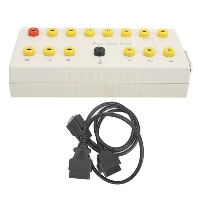 OBD2 Cable, OBD2 Pin Out Box, Convenient White Box+Black Cable Auto Repair Tool For Checiking Vehicle's Dirgnostic Status