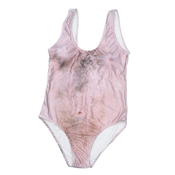 EeaseMX Traje de baño de una pieza para vacaciones de verano en la playa, sexy, con vello en el pecho, para niñas y mujeres - Talla L (marrón)