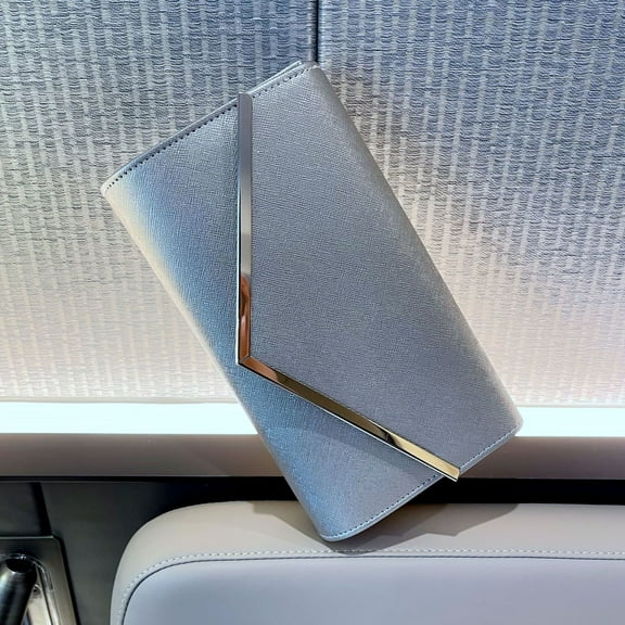Women's and Girl Silver Envelope Evening Clutches Bag Wedding and Party Purse- Silver
