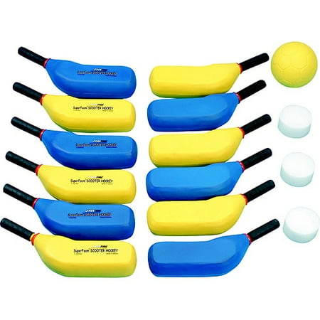Sportime Safer Scooter Board Hockey Set, Assorted Color, Set of 12